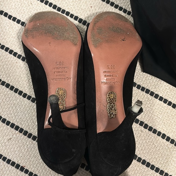 Black Aquazurra Suede Lace Up Pumps - Picture 9 of 10
